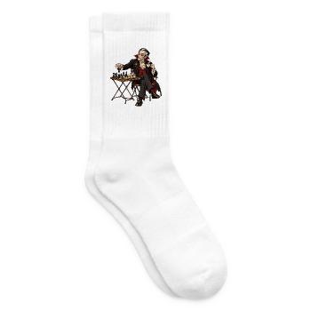 Vampirischer Gentleman am Schach - Tennissocken - Weiß - Rechts
