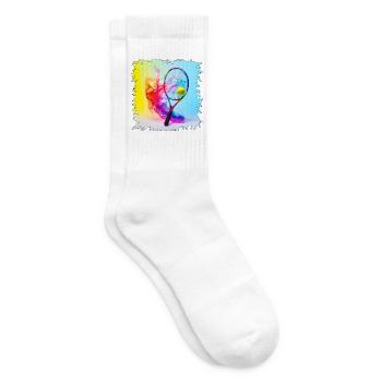 Farbenexplosion Tennisracket - Tennissocken - Weiß - Rechts