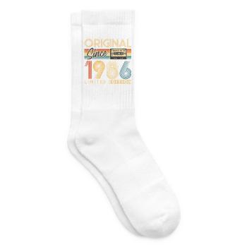 40. Geburtstag, 40 Jahre - Tennissocken - Weiß - Rechts