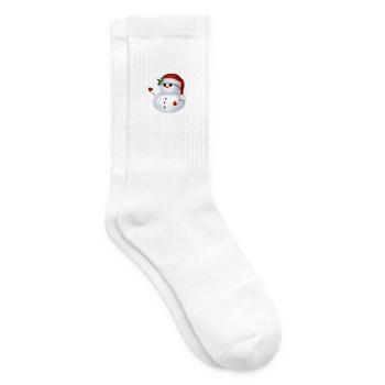 Schneemann mit Weihnachtsmütze - Winkend - Tennissocken - Weiß - Rechts