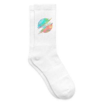 Pastel Rainbow Abstract Splash - Tennissocken - Weiß - Rechts