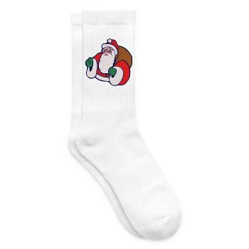 Fetter Cartoon-Weihnachtsmann mit Sack - Tennissocken - Weiß - Rechts