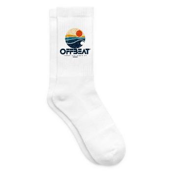 OFFBEAT – Retro Surf Logo - Tennissocken - Weiß - Rechts