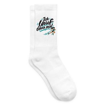 Joggerin: Ich lauf dann mal - Tennissocken - Weiß - Rechts