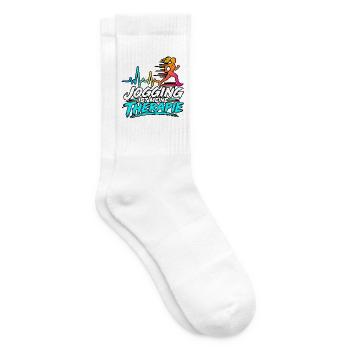 Jogging ist meine Therapie - Tennissocken - Weiß - Rechts