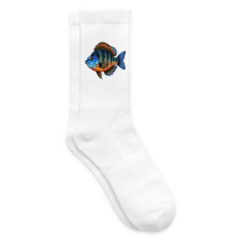Blaubarmen-Panfisch-Sonnenbarsch - Tennissocken - Weiß - Rechts