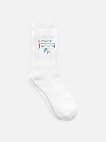Astronomie — klarer Himmel, leere Batterie - Tennissocken - Weiß
