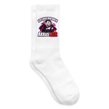 Halloween-Vampir – Ich sauge nur noch, Akkus leer - Tennissocken - Weiß - Rechts