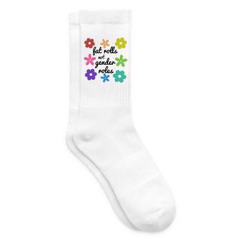 Fat Rolls, keine Geschlechterrollen (Schwarz) - Tennissocken - Weiß - Rechts