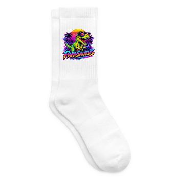  Papasaurus Dinosaurier Sonnenbrille Retro 80er - Tennissocken - Weiß - Rechts