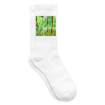 Waldlandschaft in Grüntönen - Tennissocken - Weiß - Rechts