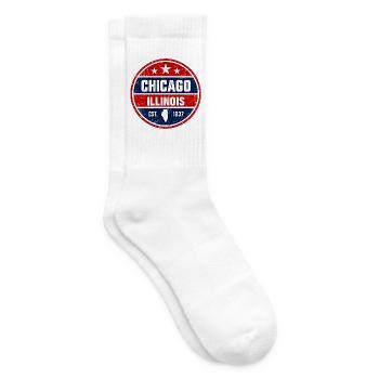Chicago - Illinois - 1837 - United States  America - Tennissocken - Weiß - Rechts