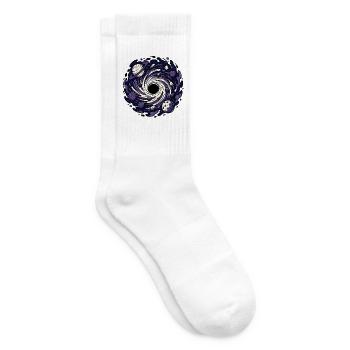 Schwarzes Loch Planet Weltraum Sci-Fi Vektor Shirt - Tennissocken - Weiß - Rechts