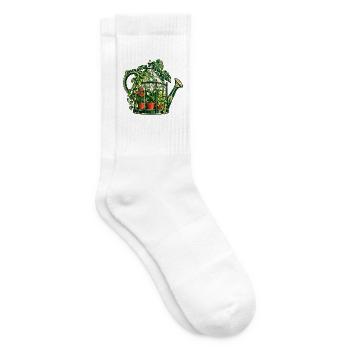 Gewächshaus in einer Gießkanne - Tennissocken - Weiß - Rechts