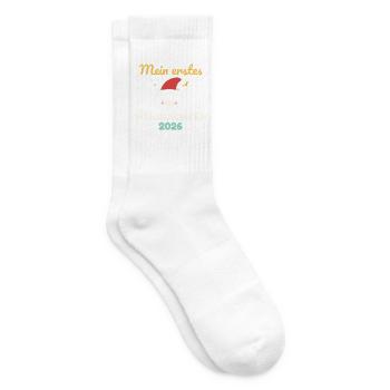 Mein erstes Weihnachten 2026 – Baby Body Eisbär - Tennissocken - Weiß - Rechts