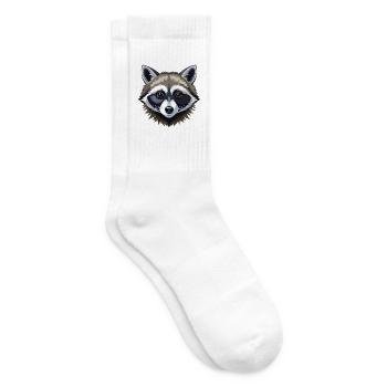 Waschbärkopf - Tennissocken - Weiß - Rechts
