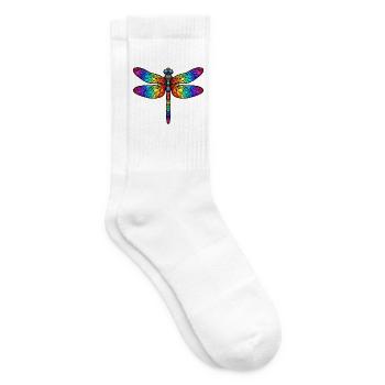 Formulierung: Buntglas Regenbogen Insekt Kunst T-Shirt - Tennissocken - Weiß - Rechts