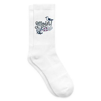Moin mit_Moewe_und_Anker - Tennissocken - Weiß - Rechts