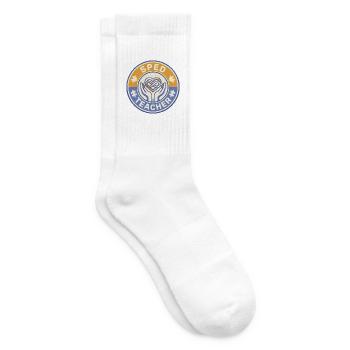 Vintage-SPED-Lehrer Infinity Heart Hands Abzeichen an - Tennissocken - Weiß - Rechts