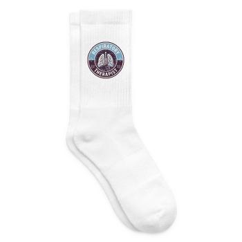Vintage-Abzeichen für Atemtherapeuten und menschliche Lungen - Tennissocken - Weiß - Rechts