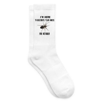 I'm here to decorate your house - Spinne Oktober - Tennissocken - Weiß - Rechts