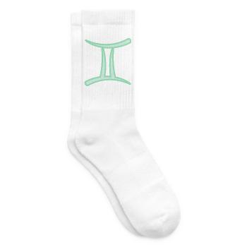 Zwillinge Sternzeichensymbol Pastel Grün - Tennissocken - Weiß - Rechts