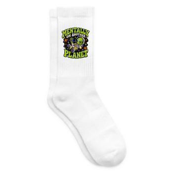 Mental auf einem anderen Planeten – Alien-Abenteuer - Tennissocken - Weiß - Rechts