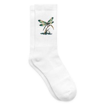Libelle über stillem Wasser - Tennissocken - Weiß - Rechts