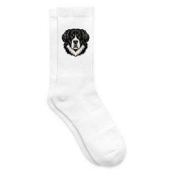 Bernhardiner Hundekopf - Tennissocken - Weiß - Rechts
