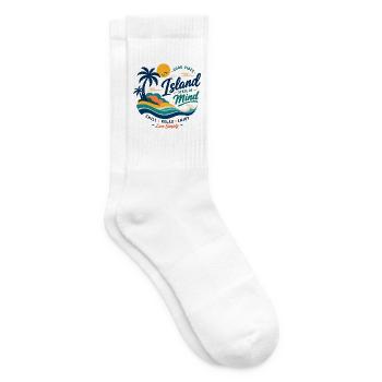 Island Mind – Gute Vibes Insel - Tennissocken - Weiß - Rechts