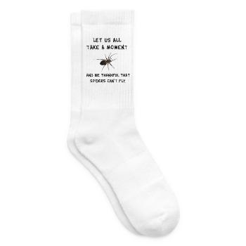 Thankful that spiders can't fly - Spinnen Spruch - Tennissocken - Weiß - Rechts
