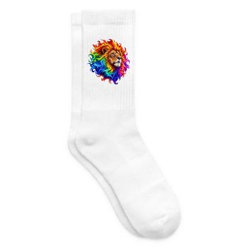 Feuerregenbogenlöwe - Tennissocken - Weiß - Rechts