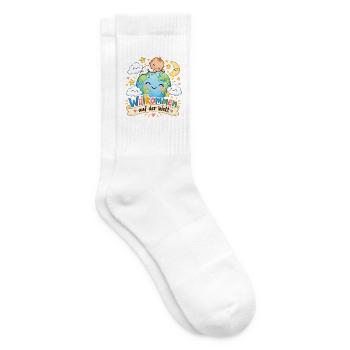 Willkommen auf der Welt Baby - Tennissocken - Weiß - Rechts