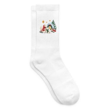 Eisbär-Familie Weihnachtsiglu - Tennissocken - Weiß - Rechts