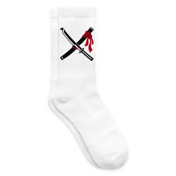 Gekreuzte Katana Schwerter Logo - Tennissocken - Weiß - Rechts