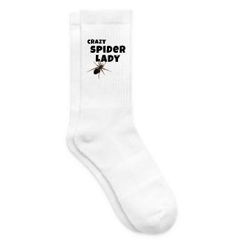 Crazy Spider Lady - Spinnen Liebhaberin - Tennissocken - Weiß - Rechts