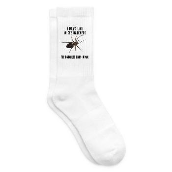 The darkness lives in me - Spinne Dark Spruch - Tennissocken - Weiß - Rechts