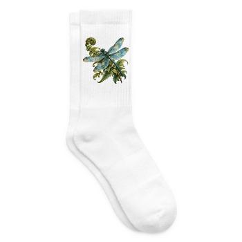 Libelle und Farn - Tennissocken - Weiß - Rechts