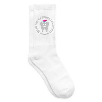 teeth punk zahn - Tennis socks - white - Right
