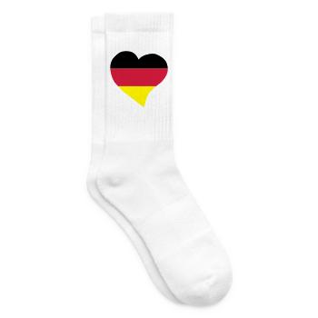 Deutsch Herz - Tennissocken - Weiß - Rechts