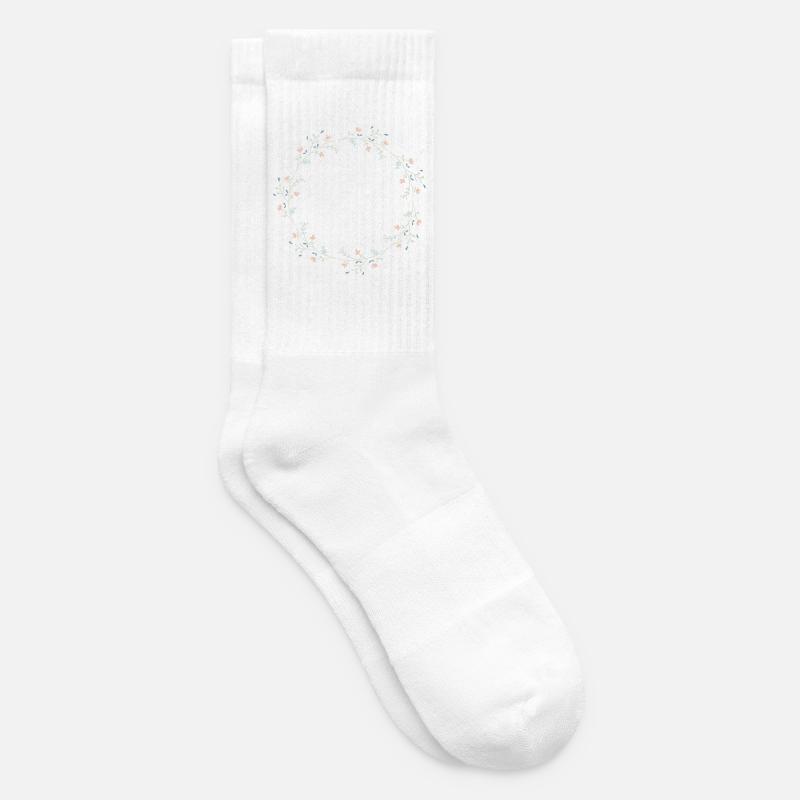 Blumen - Tennissocken - Weiß