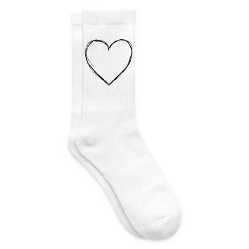 Coeur amour symbole cadeau anniversaire amitie - Chaussettes de tennis - blanc - Droite