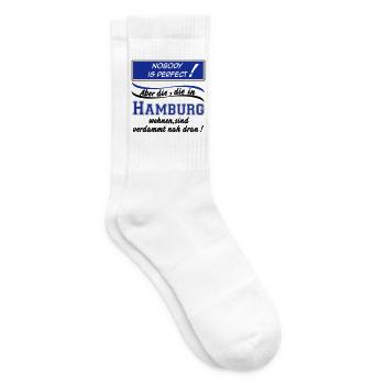 Hamburg , Tradition , Fußball Fan , Nobody (25) - Tennissocken - Weiß - Rechts