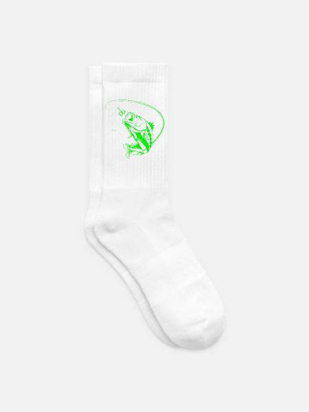 Leuchtender Angelfisch im Neon-Stil - Tennissocken - Weiß