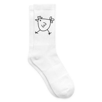 Huhn Henne Geschenk für Hühnerfreunde - Tennissocken - Weiß - Rechts