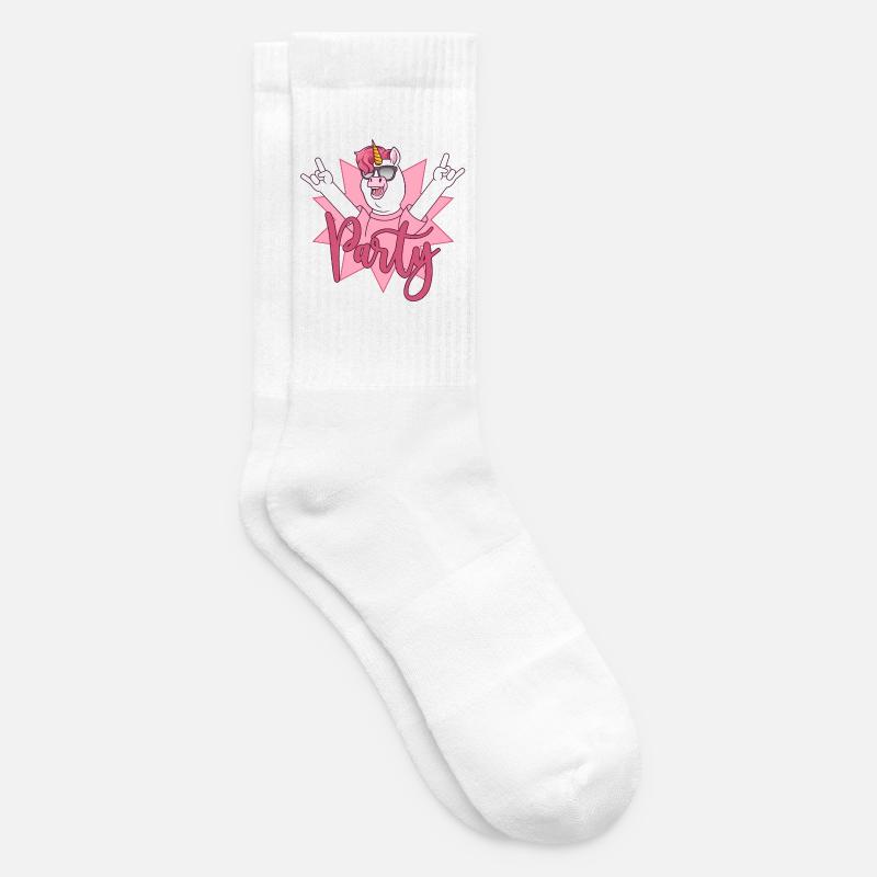 Party Einhorn - Tennissocken - Weiß