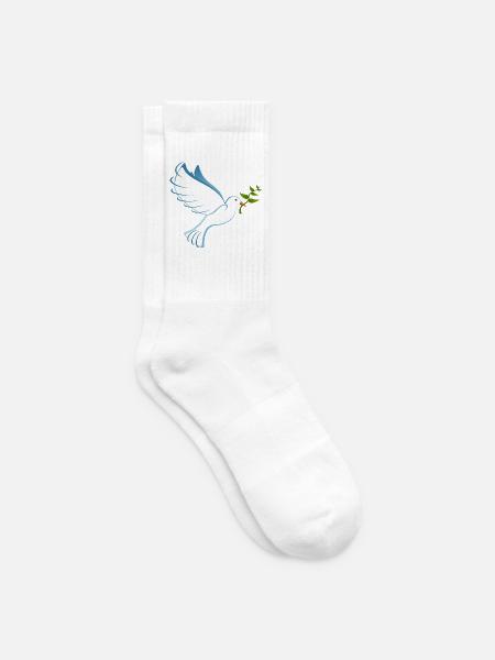 Friedenstaube - Tennissocken - Weiß