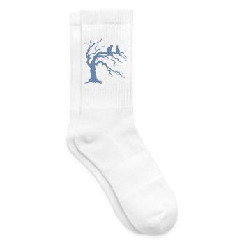 Toter baum mit 2 Katzen Silhouette - Tennissocken - Weiß - Rechts