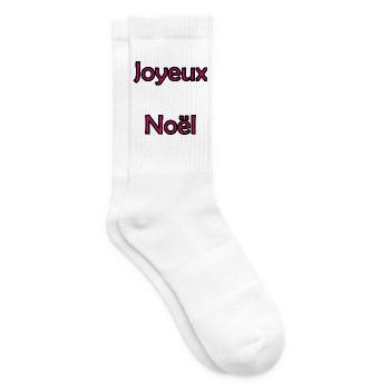 NOËL. JOYEUX NOËL. MERRY CHRISTMAS. NOUVEL AN - Chaussettes de tennis - blanc - Droite