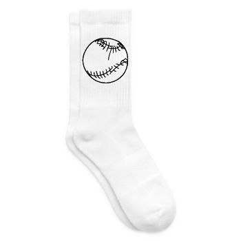 Baseball Ball - Tennissocken - Weiß - Rechts